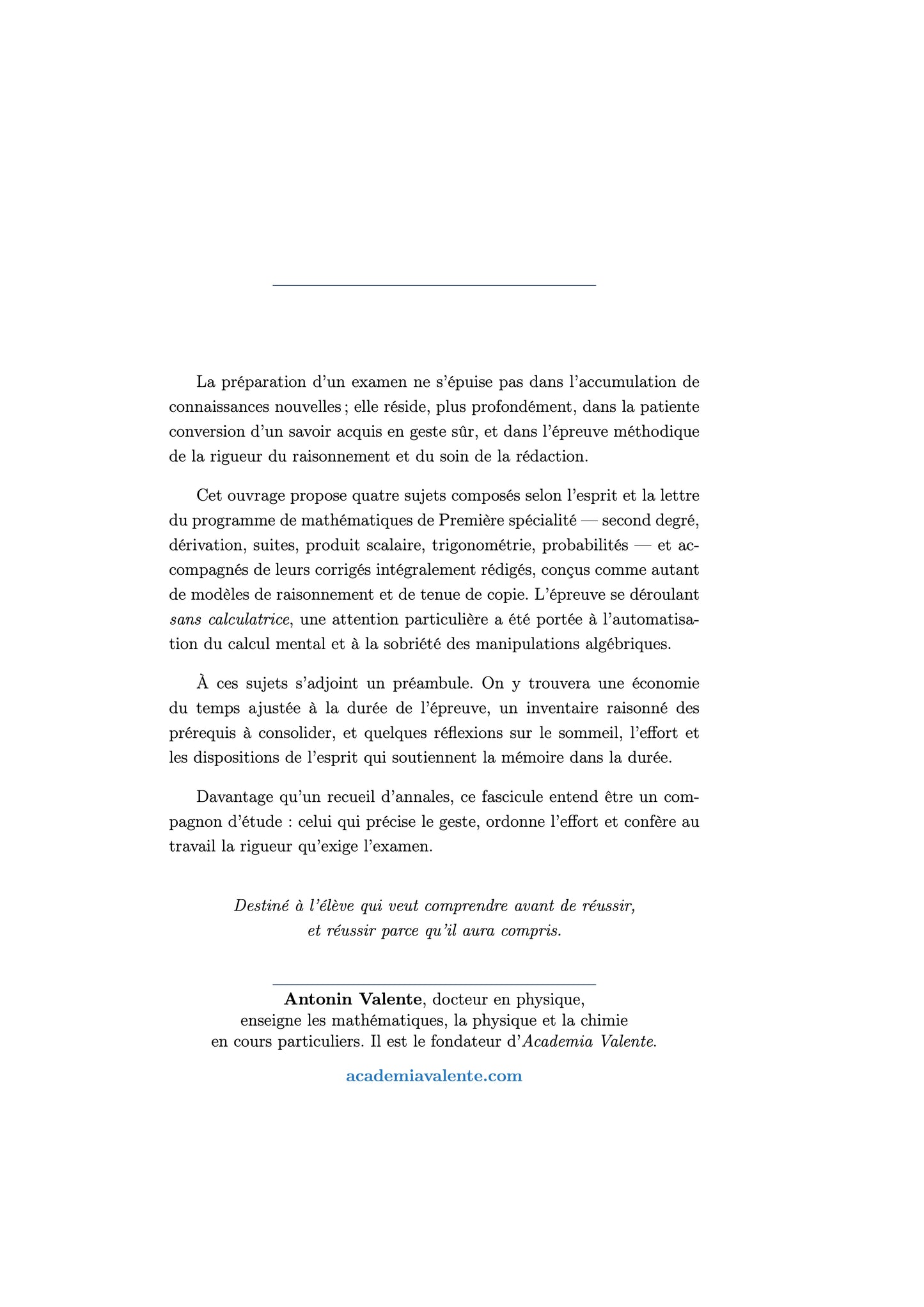 4 ème de couverture du fascicule de révision du bac et des annales