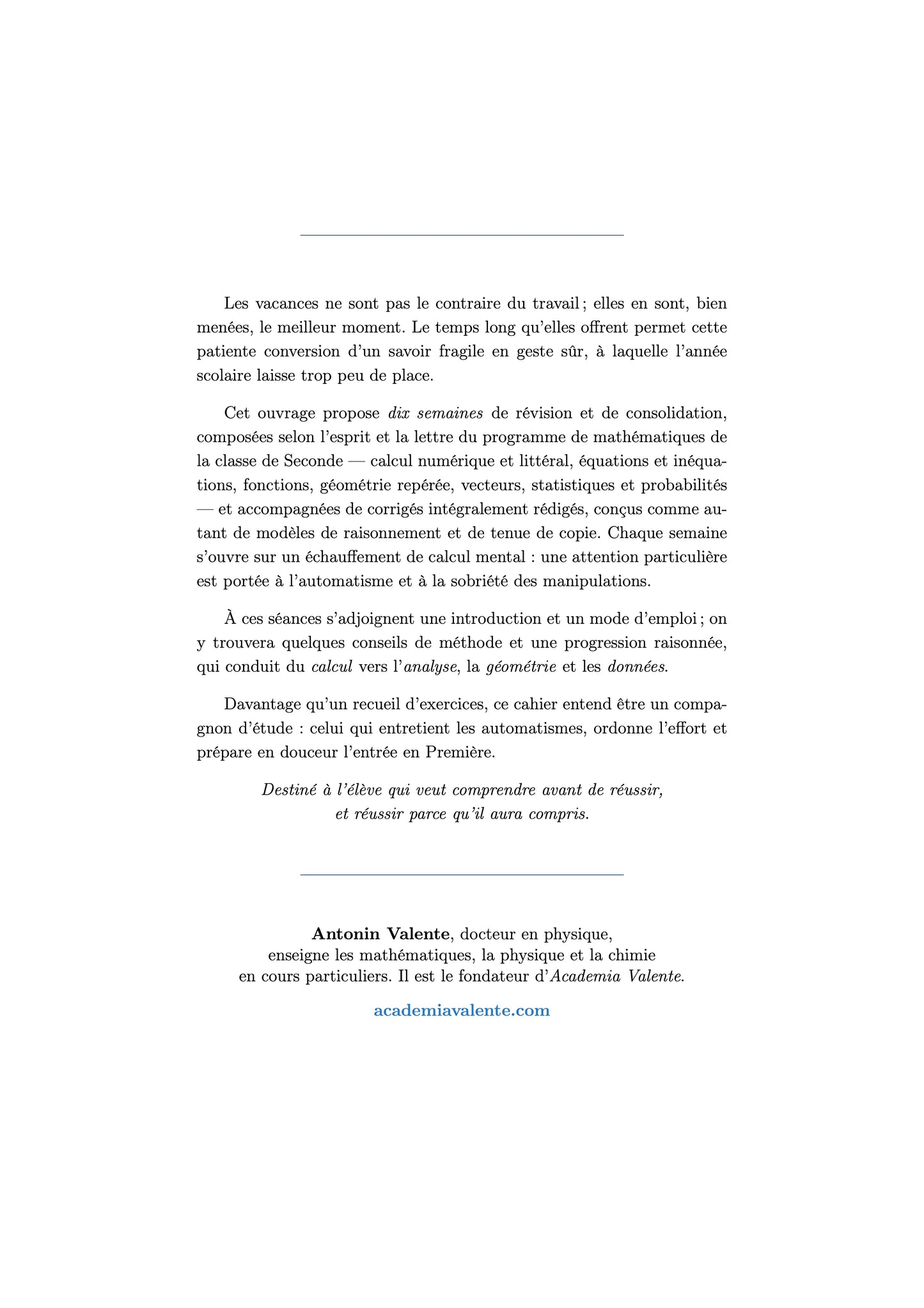 Cahier de Vacances - Seconde Vers la Première