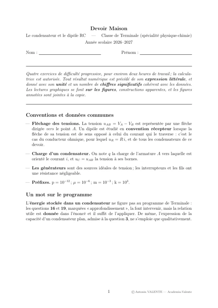 Version à évaluer : le sujet seul