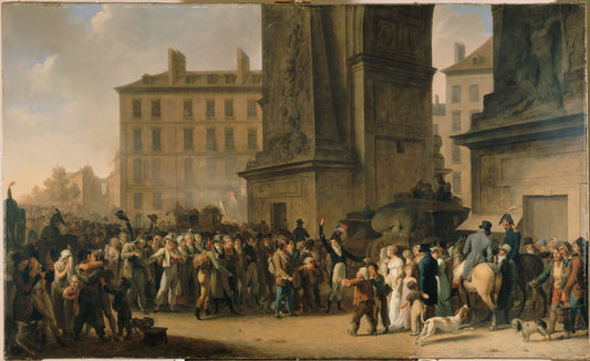 Le Départ des conscrits en 1807, tableau de Louis-Léopold Boilly représentant de jeunes hommes quittant leur famille pour la guerre, sous la porte Saint-Denis à Paris.