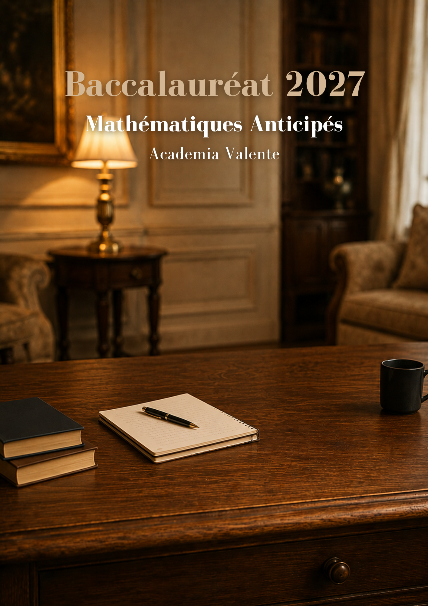 Fascicule révision bac maths anticipée 2027 — 4 sujets blancs corrigés de première par Academia Valente
