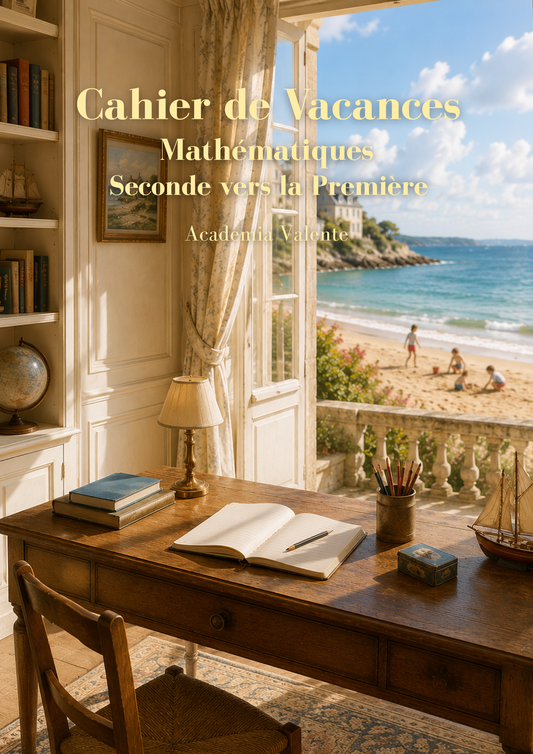 Couverture du fascicule. Vu sur la mer depuis une luxueuse maison avec des enfants jouant sur la plage et un bureau dans la maison face à la mer.